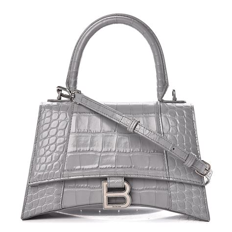 balenciaga hourglass bag crocodile small.